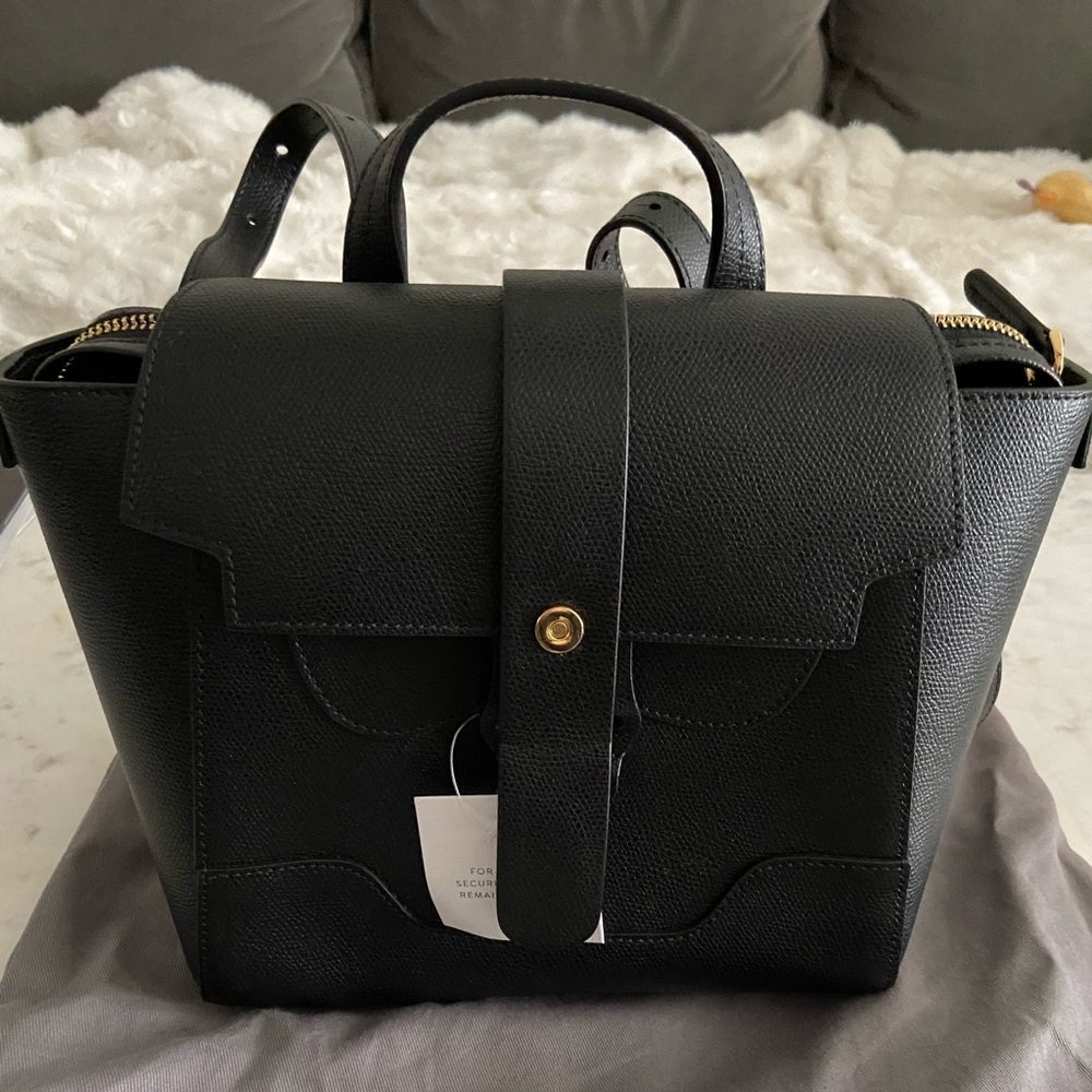 NWT Senreve Mini Maestra in Pebbled Black Leather